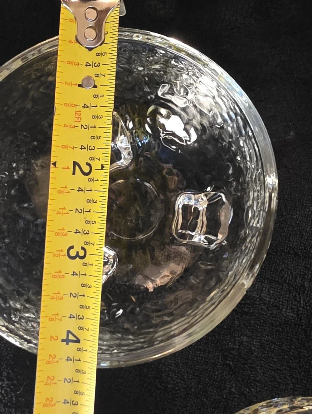 Vintage Crisa Glass Footed Dessert Bowls Set of 6 Pebbled Clear Glass